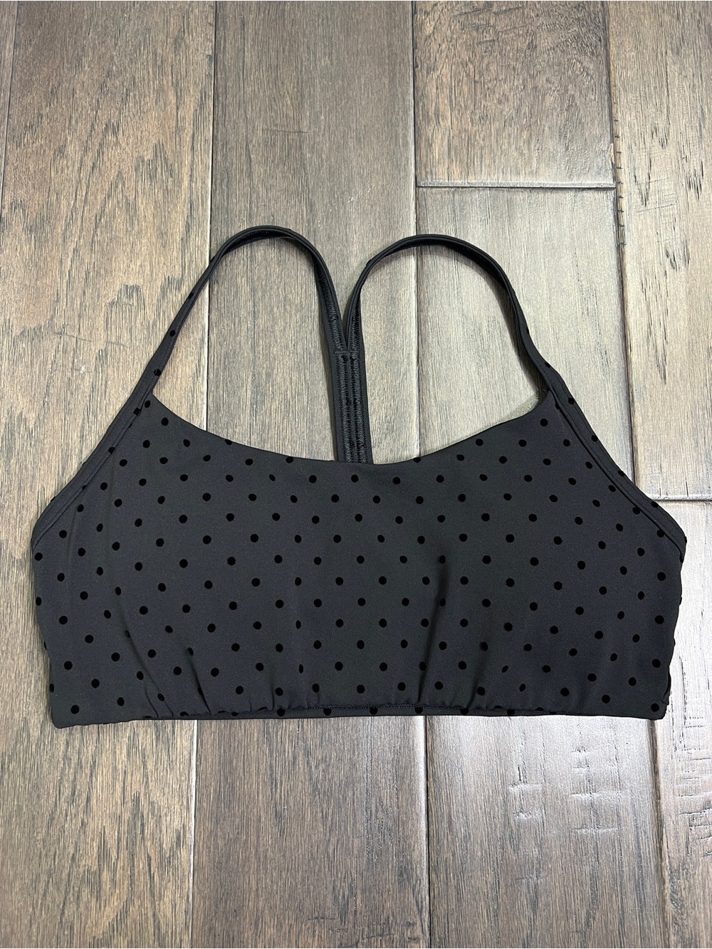 NEW Lululemon Flow Y Bra Light Support, A/B Cup Evolve *Flocked Polka Flock